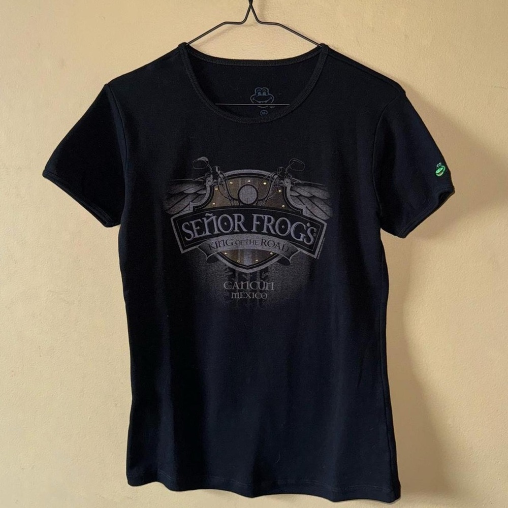 Y2K Senor Frogs Studded King of the Road Motorcycle Tee